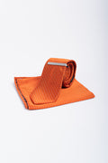 Oranje stropdas set met stippen