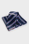 Donkerblauw met strepen