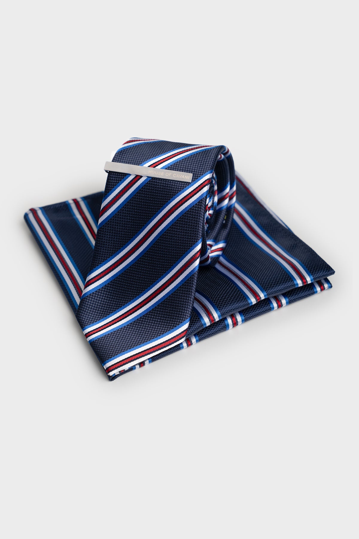 Donkerblauw met strepen