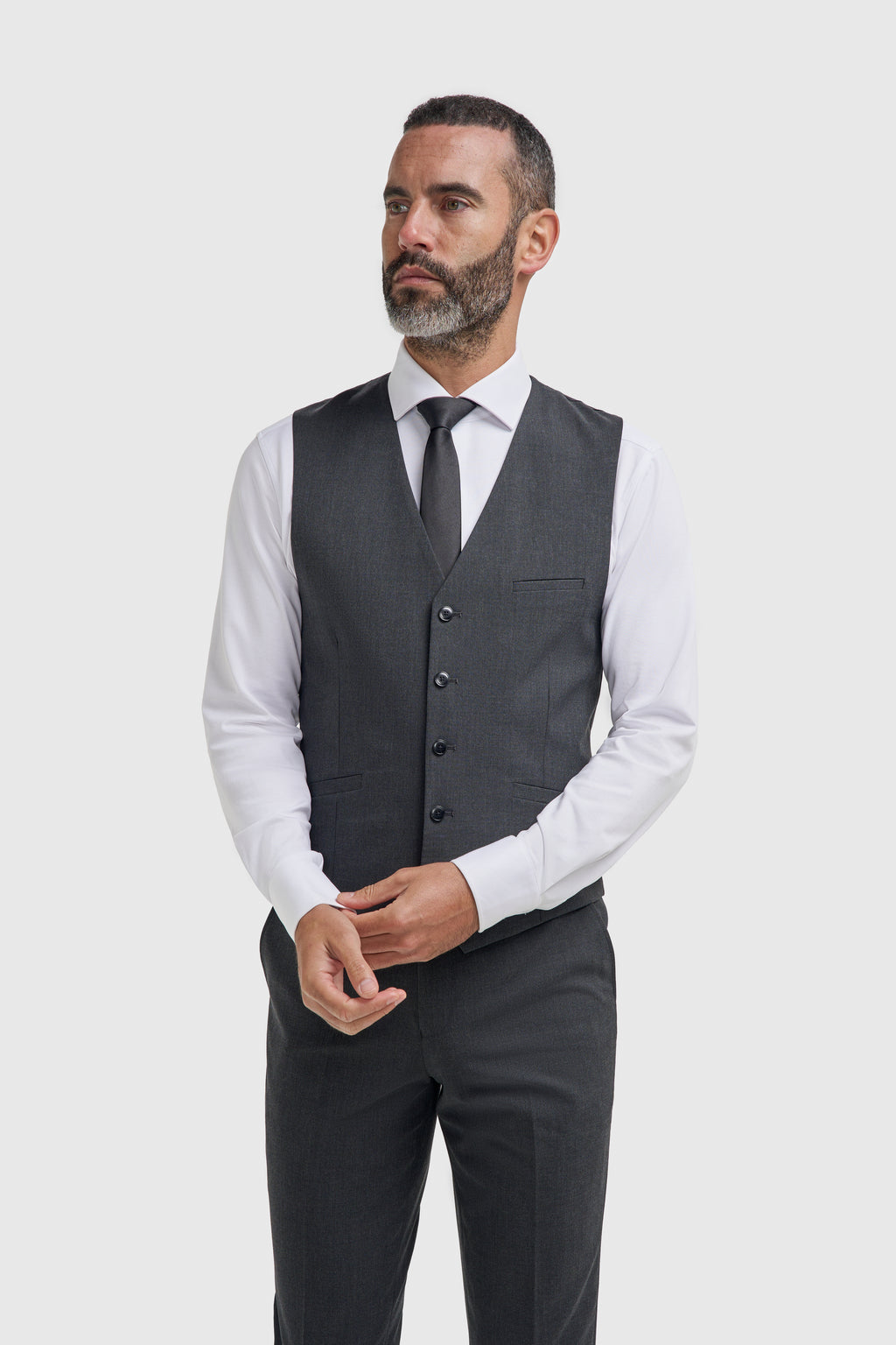Modern Donkergrijs Herenpak