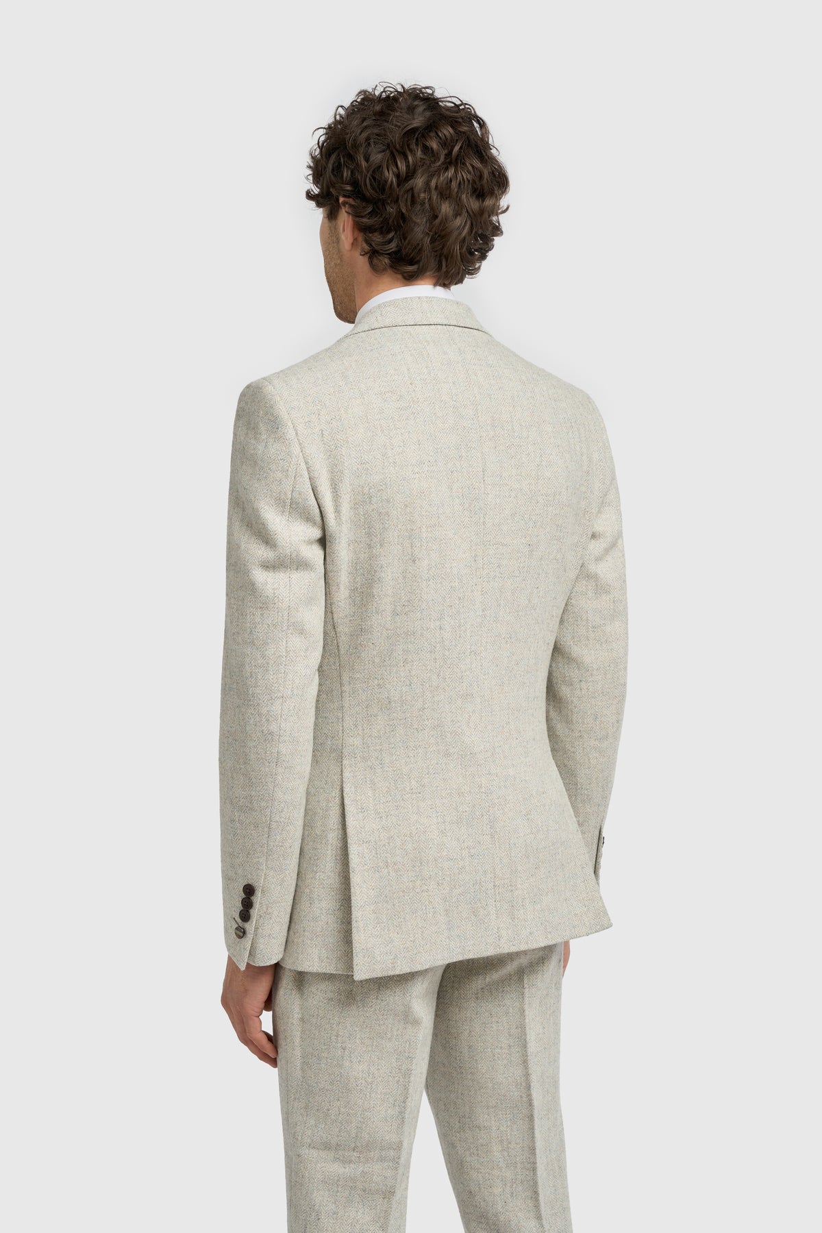 Parelmoer Grijs met Tweed Herenpak