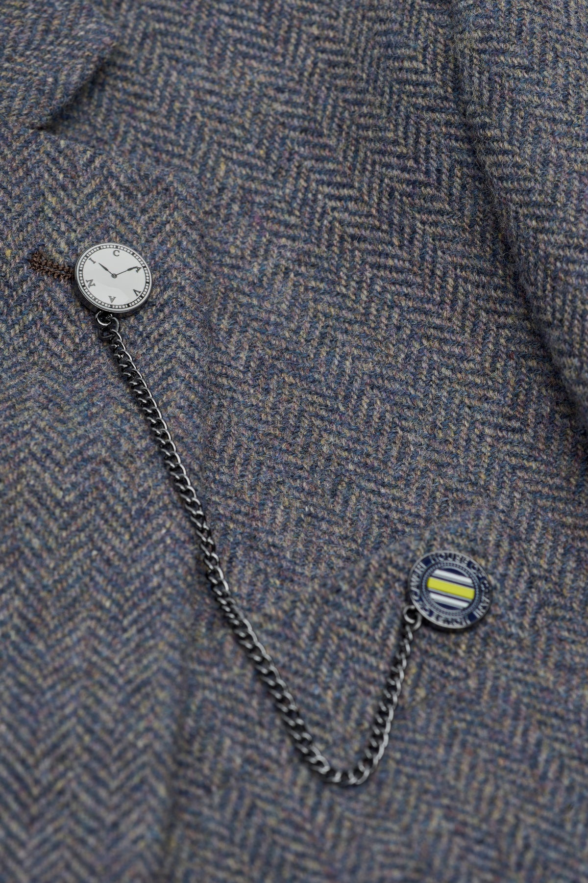 Grijs Blauw met Tweed Herenpak