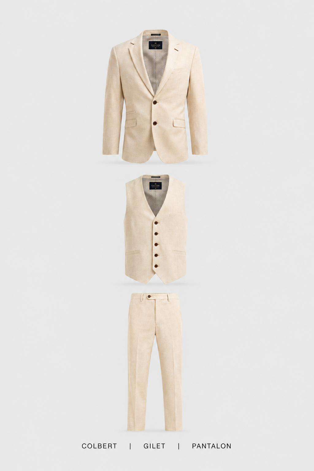 Premium Beige 3-delig Herenpak