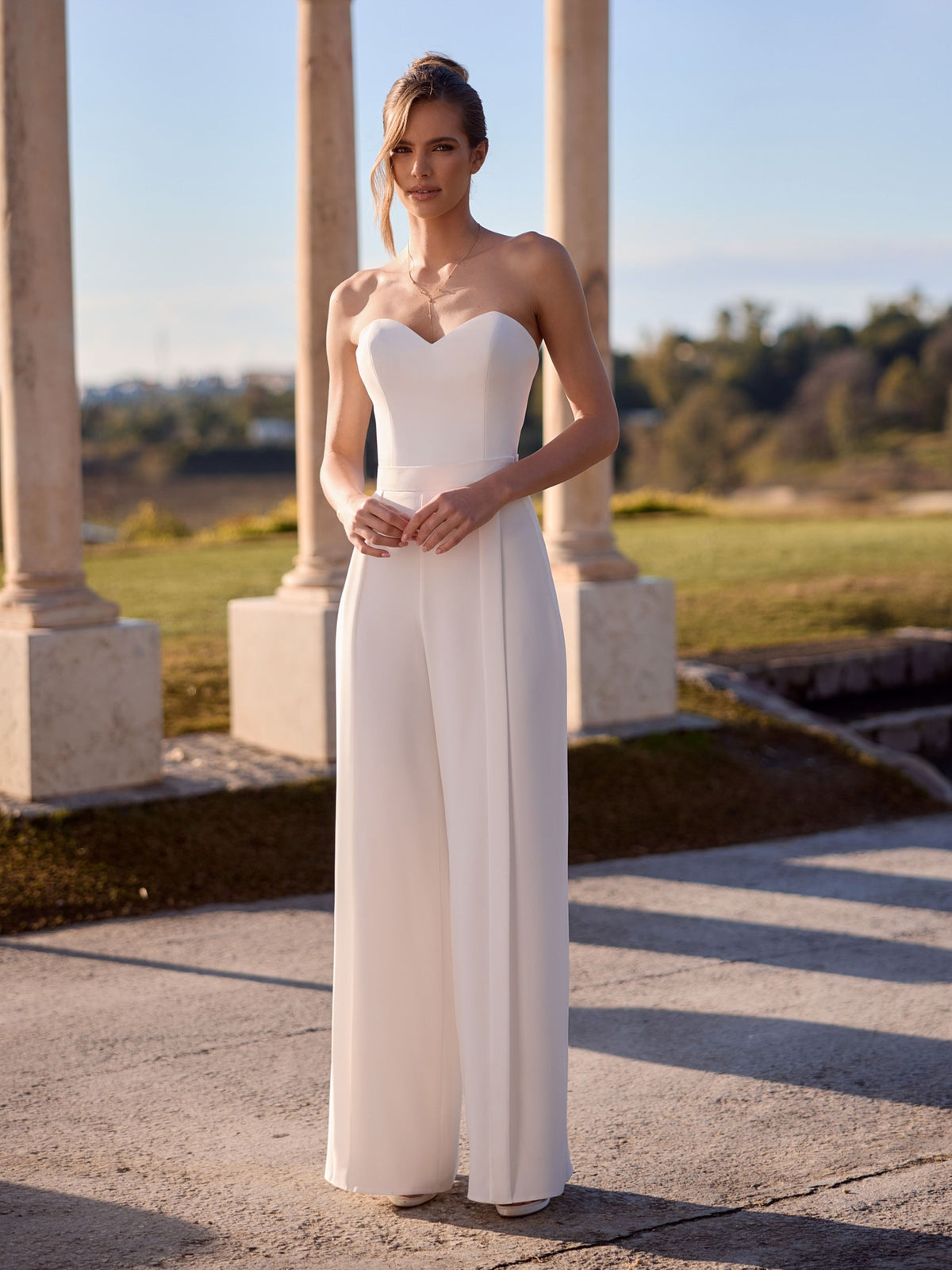 Wide-Leg Ivory Pantalon