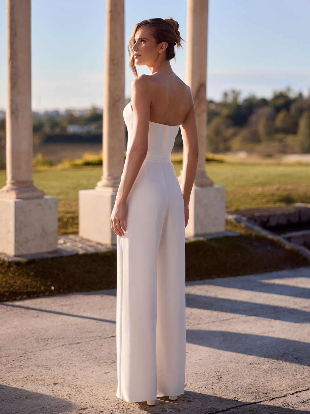 Wide-Leg Ivory Pantalon