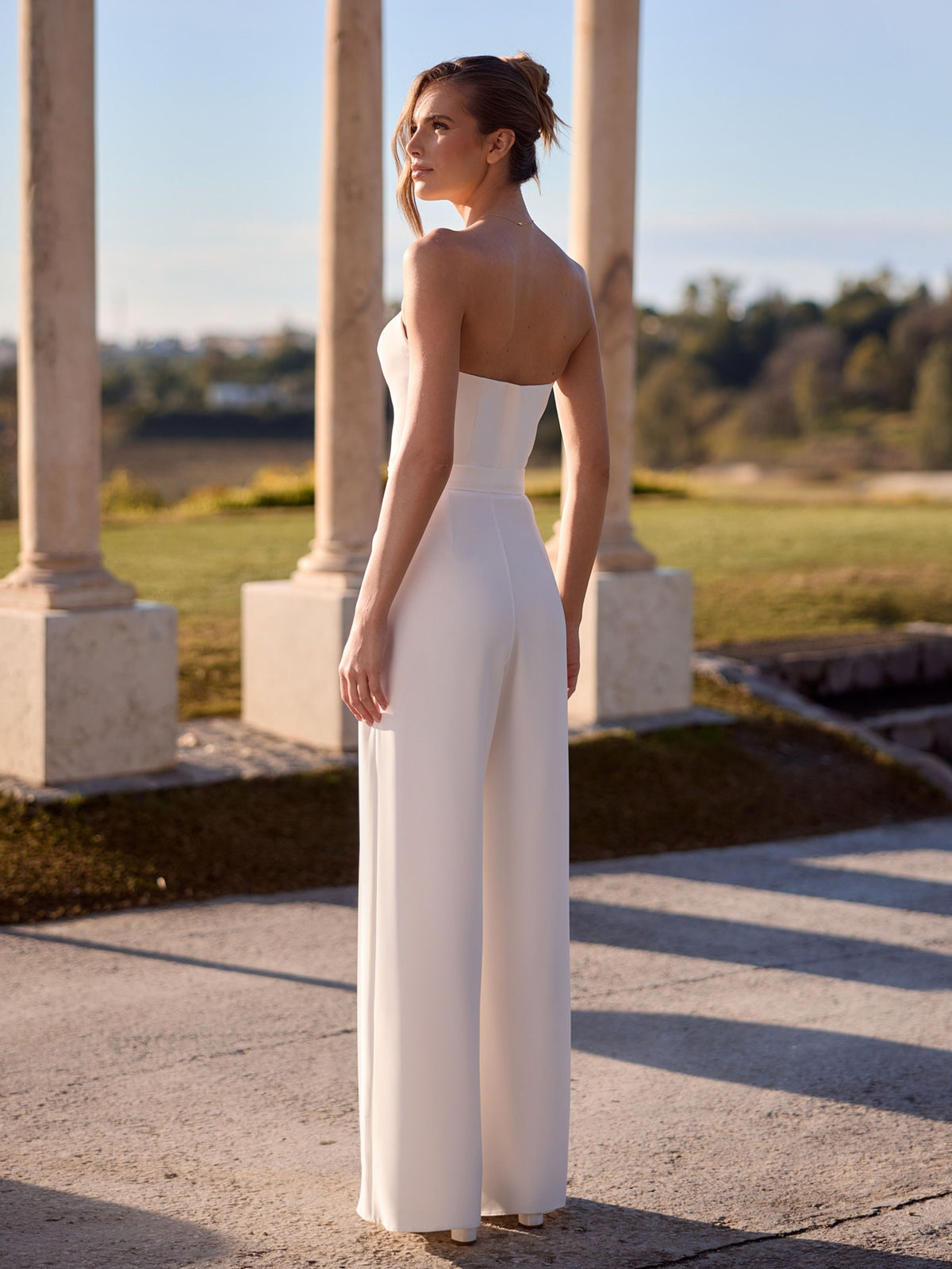 Wide-Leg Ivory Pantalon