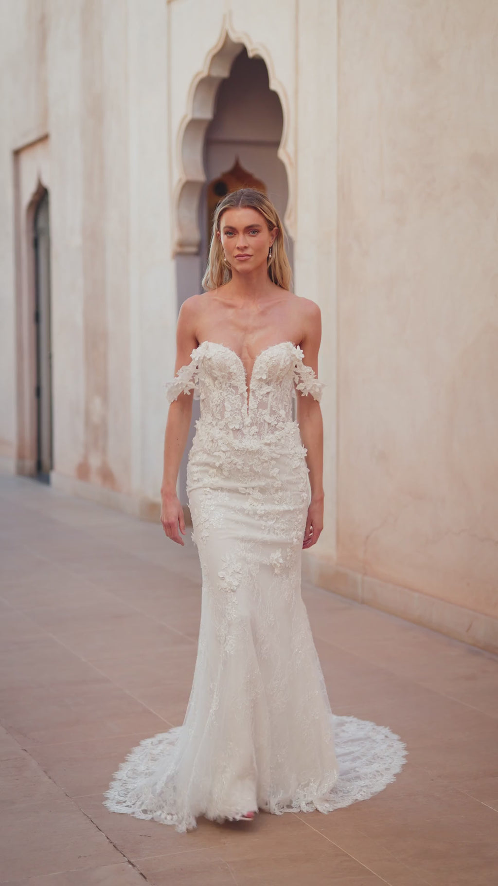 Romantisch Zeemeermin Trouwjurk met Chantilly Kant