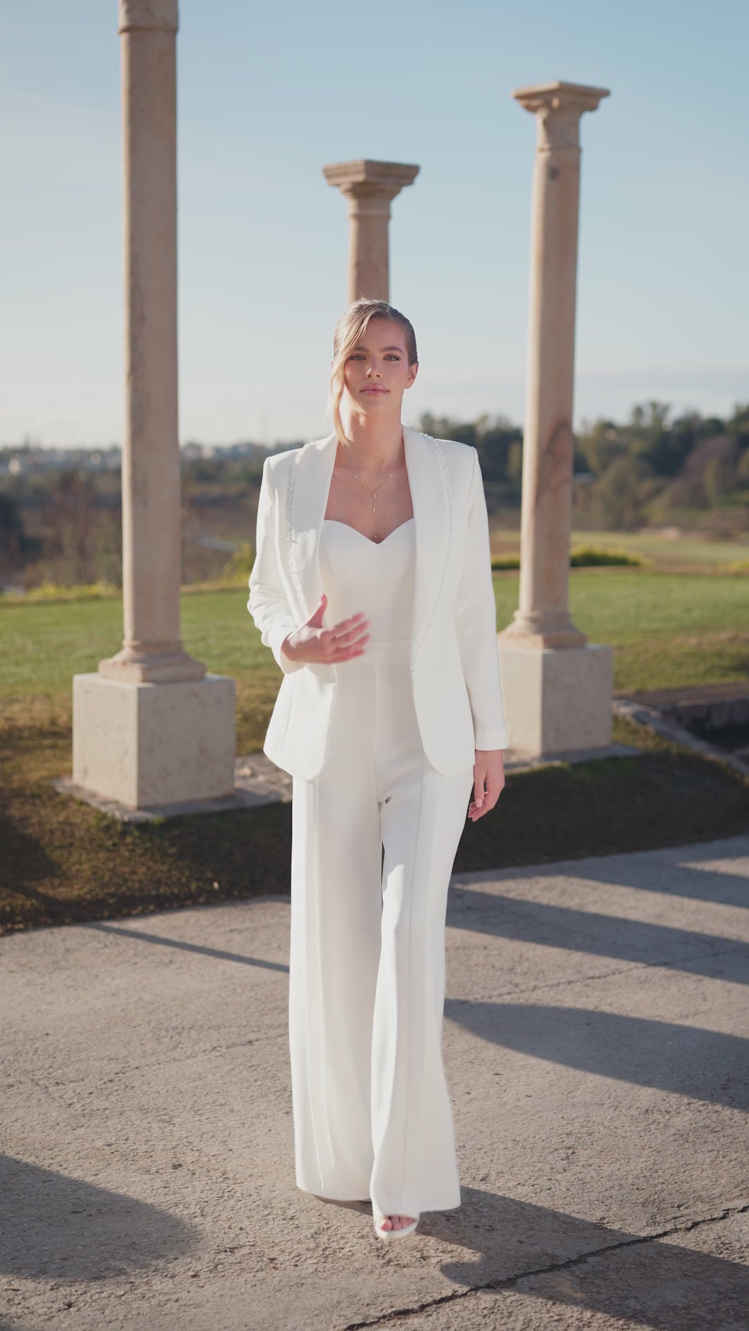 Wide-Leg Ivory Pantalon